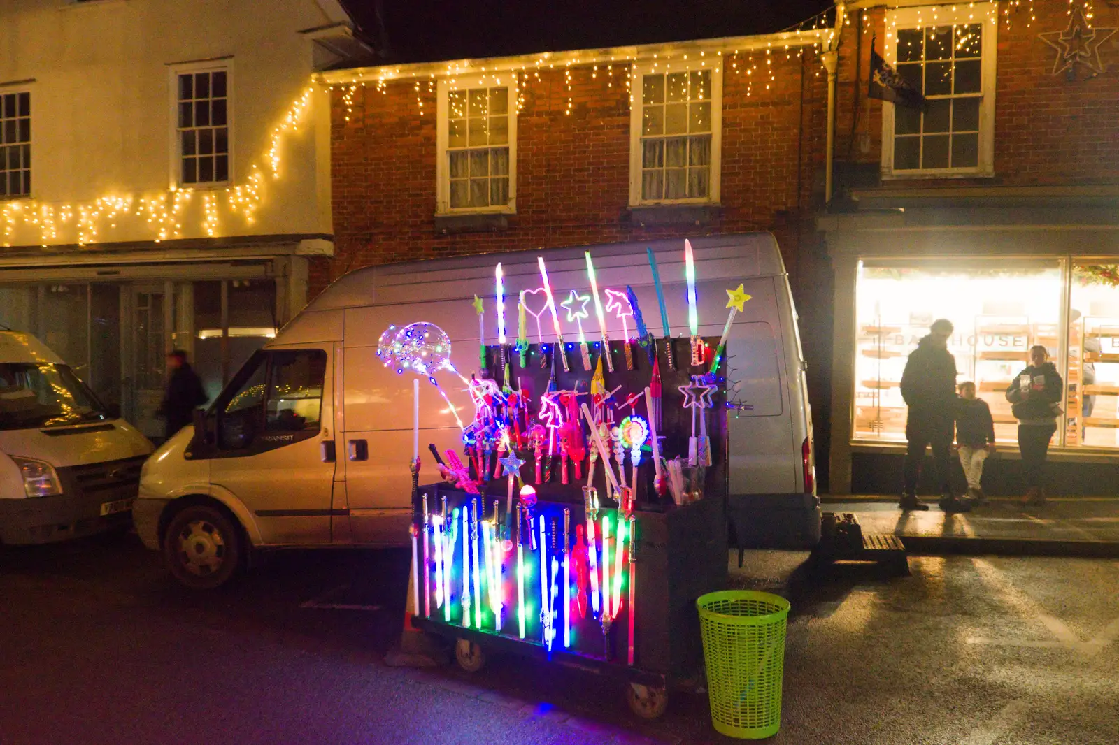 The illuminated lights, from Roadworks and the Christmas Lights Switch-on, Eye, Suffolk - 5th December 2025