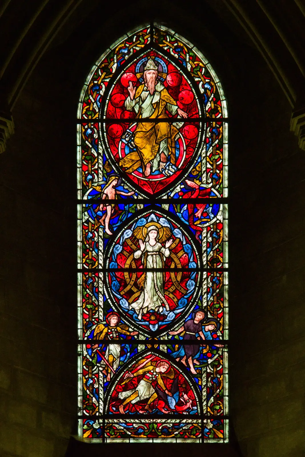 Impressive stained glass in the cathedral, from A Visit to St. John the Baptist Cathedral, Unthank Road, Norwich - 18th December 2025