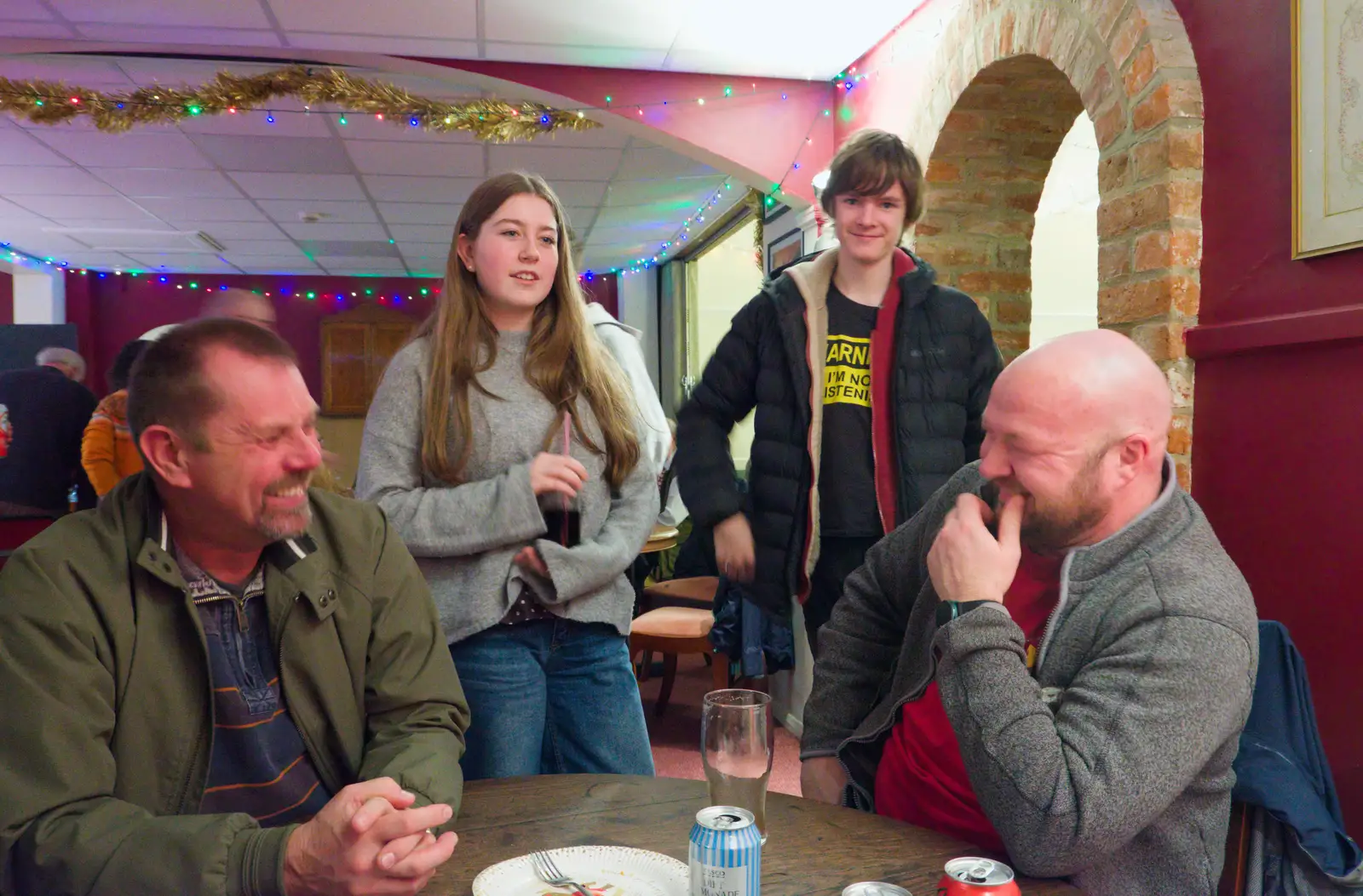 Andrew, Steve, Harry and Will, from A Christmas Quiz and a Tractor Run, Brome, Suffolk - 20th December 2025