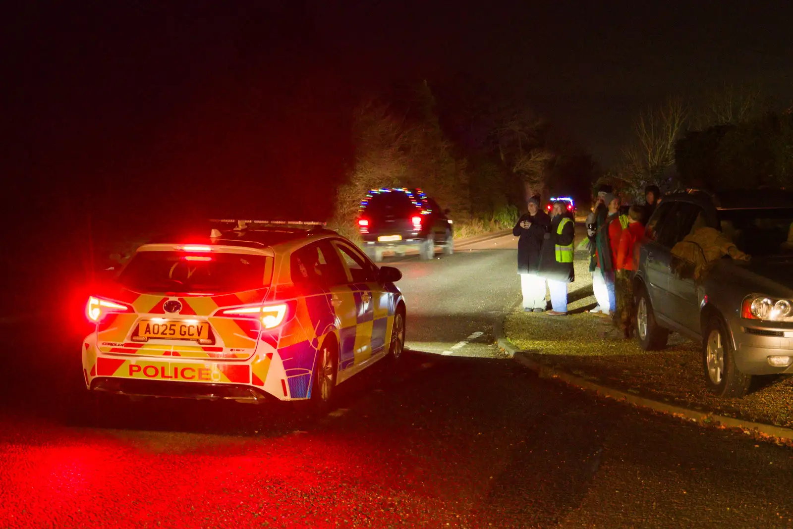 The police are out before the tractor run, from A Christmas Quiz and a Tractor Run, Brome, Suffolk - 20th December 2025