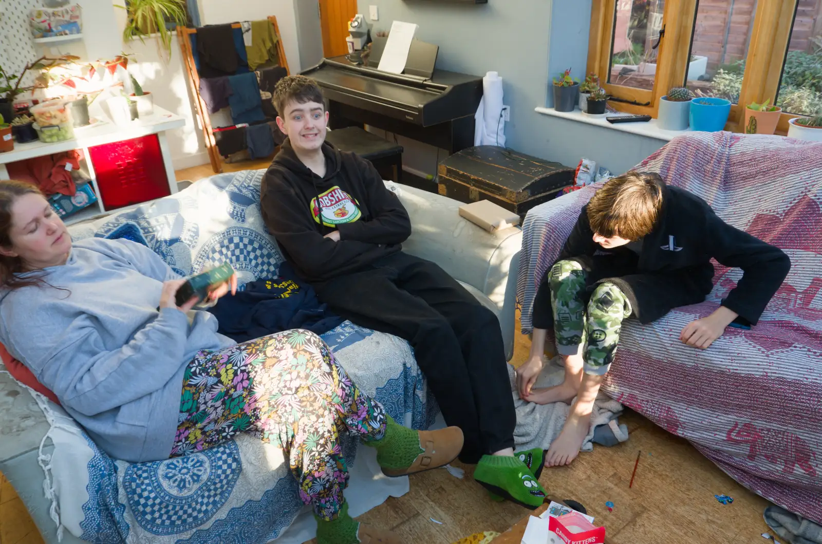 It's present-opening time, from A Christmas Day Miscellany, Brome, Suffolk - 25th December 2025