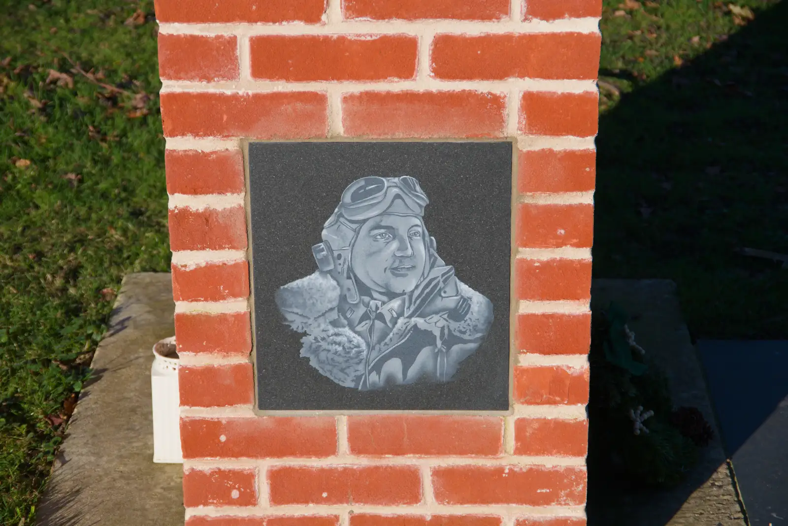 The B17 pilot picture has been installed, from A Christmas Day Miscellany, Brome, Suffolk - 25th December 2025