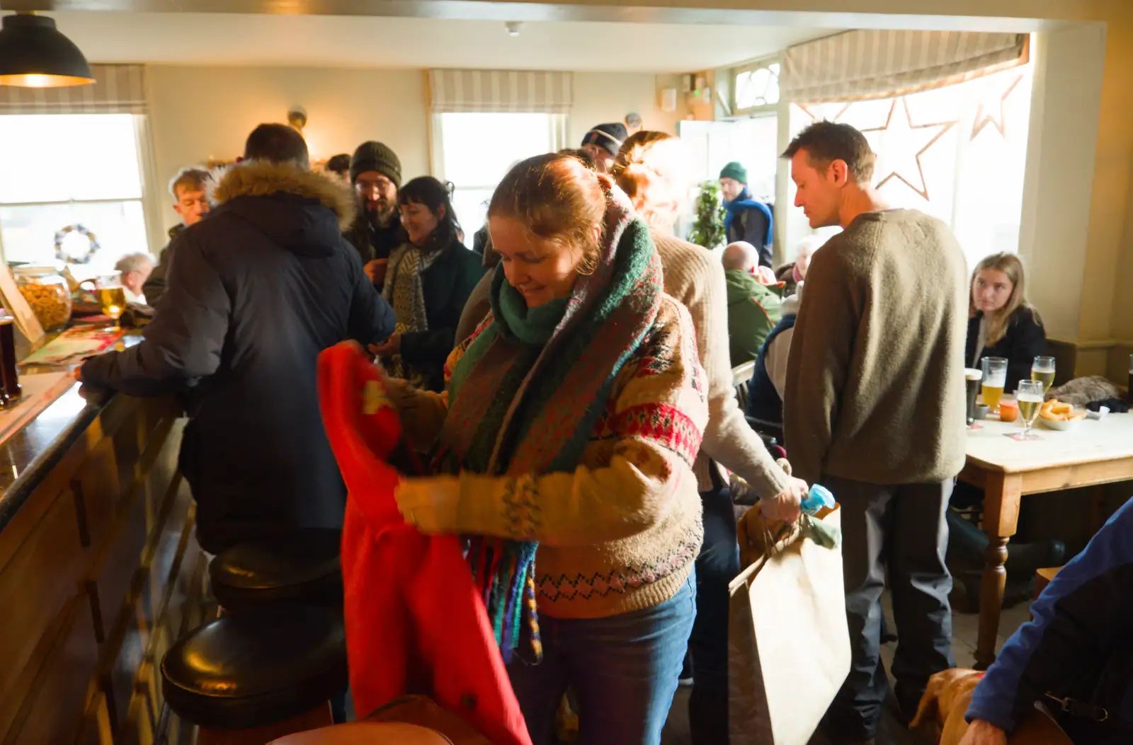 Isobel gets her coat, from Boxing Day in Southwold, Suffolk - 26th December 2025