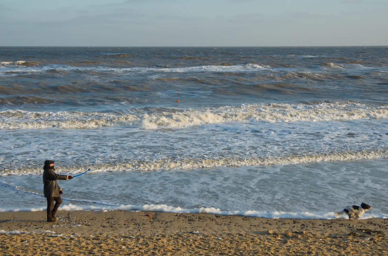 Another dog legs it after a ball, from Boxing Day in Southwold, Suffolk - 26th December 2025