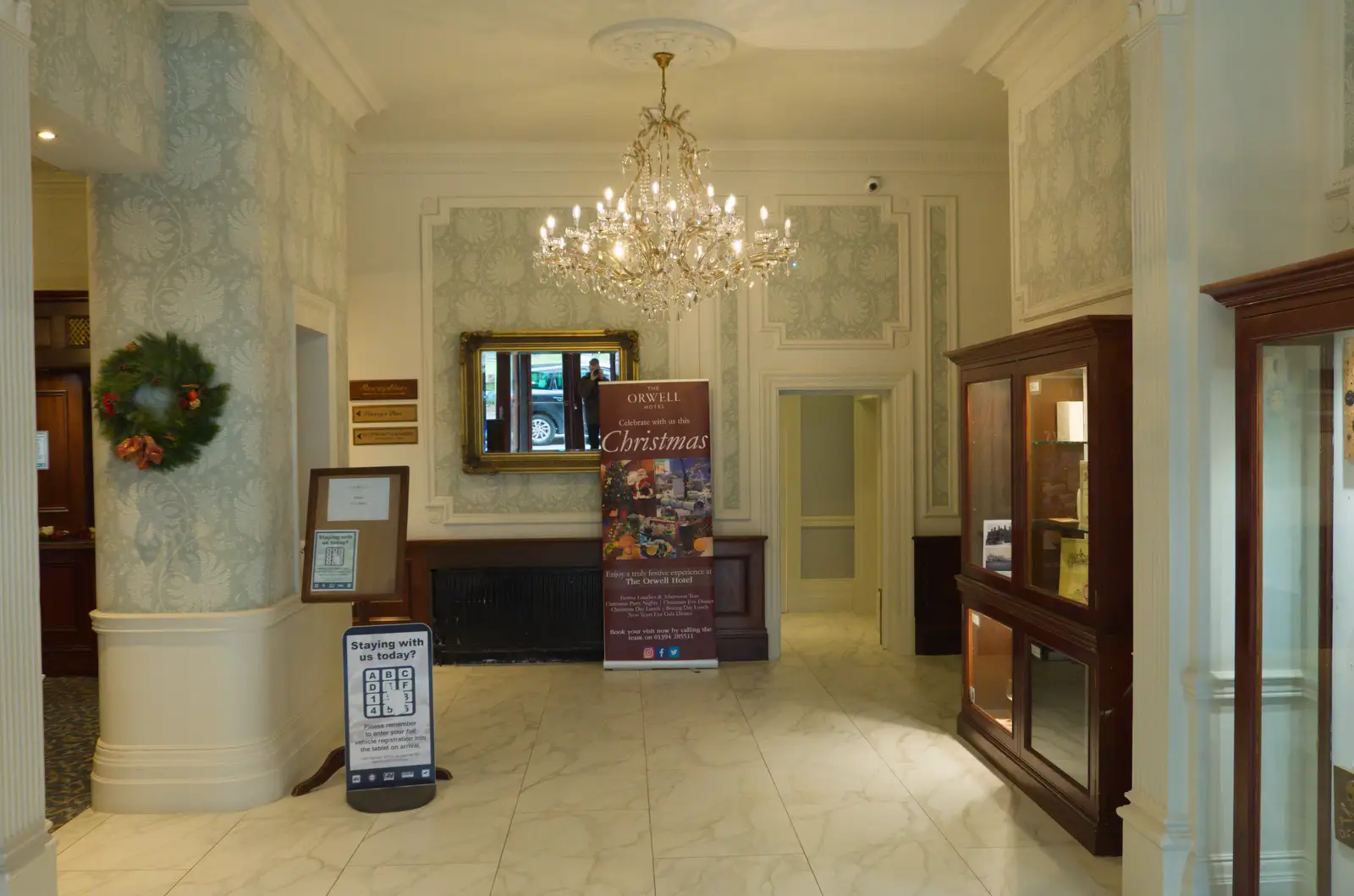 The Orwell Hotel's entrance lobby, from A Night at the Orwell Hotel, Felixstowe, Suffolk - 28th December 2025