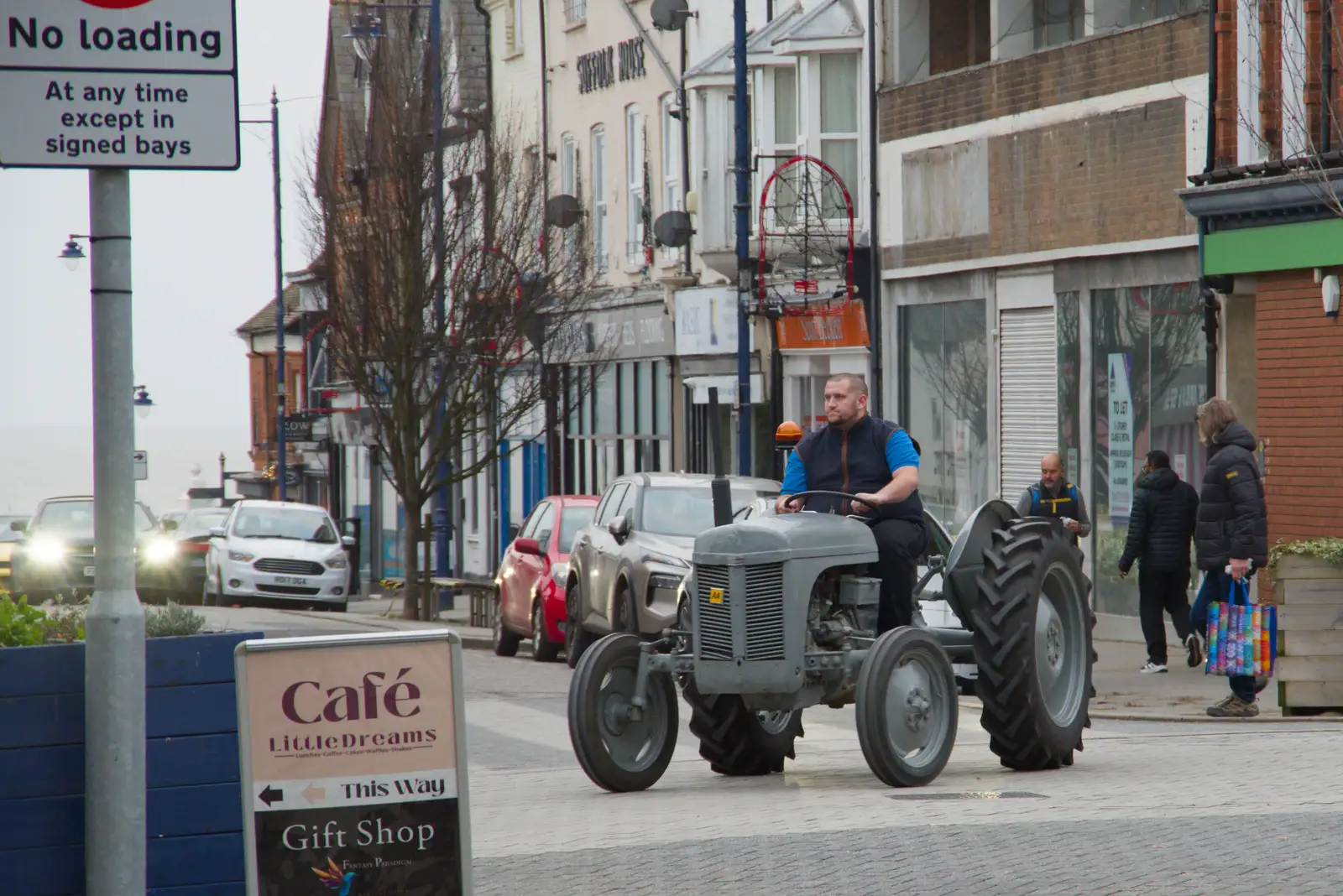 The dude's out on his Fergie TE120 again, from A Night at the Orwell Hotel, Felixstowe, Suffolk - 28th December 2025