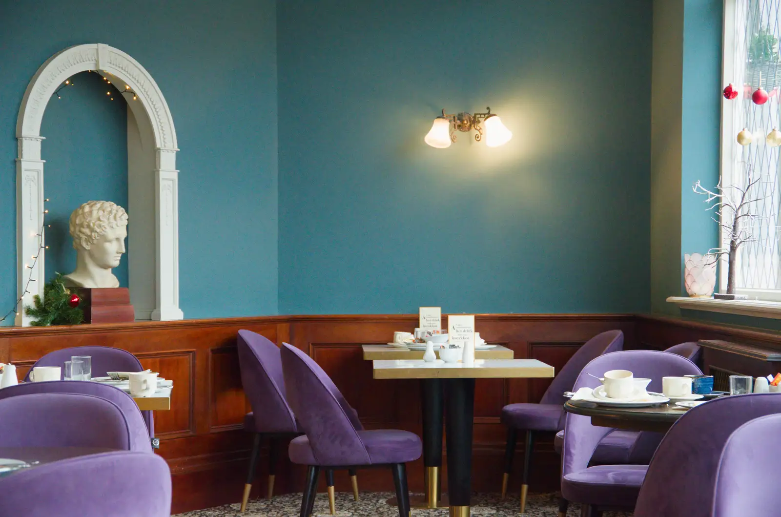 In the breakfast restaurant, from A Night at the Orwell Hotel, Felixstowe, Suffolk - 28th December 2025