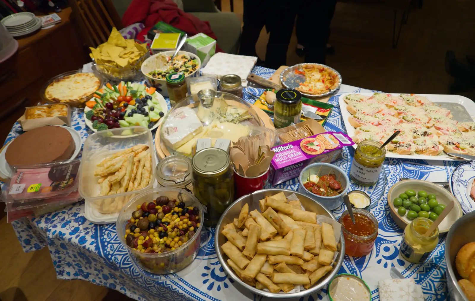 A table full of food, from Dove Players and New Year's Eve, Brome - 31st December 2025