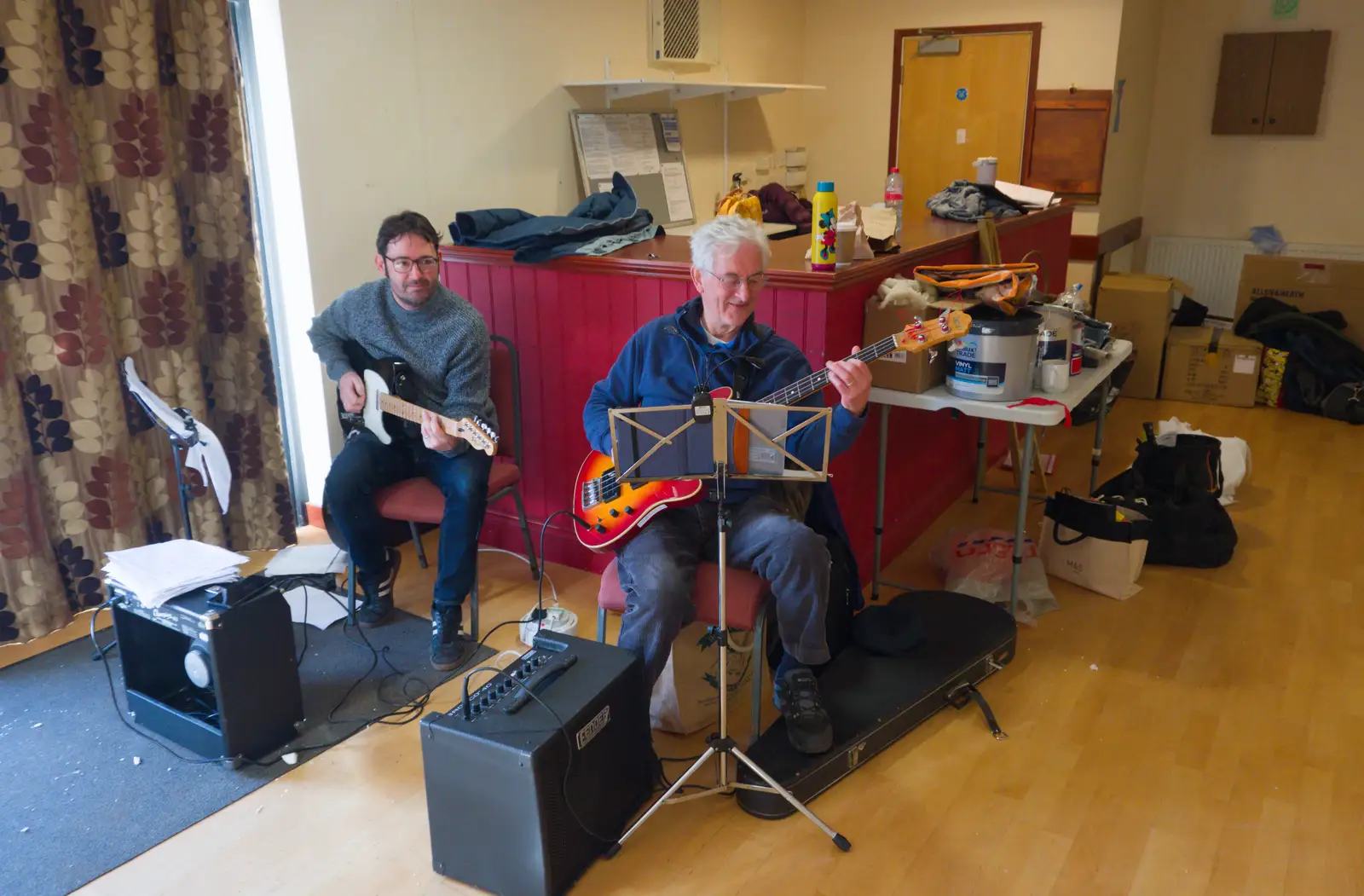 Joe and George - the guitar section, from Dove Players and New Year's Eve, Brome - 31st December 2025