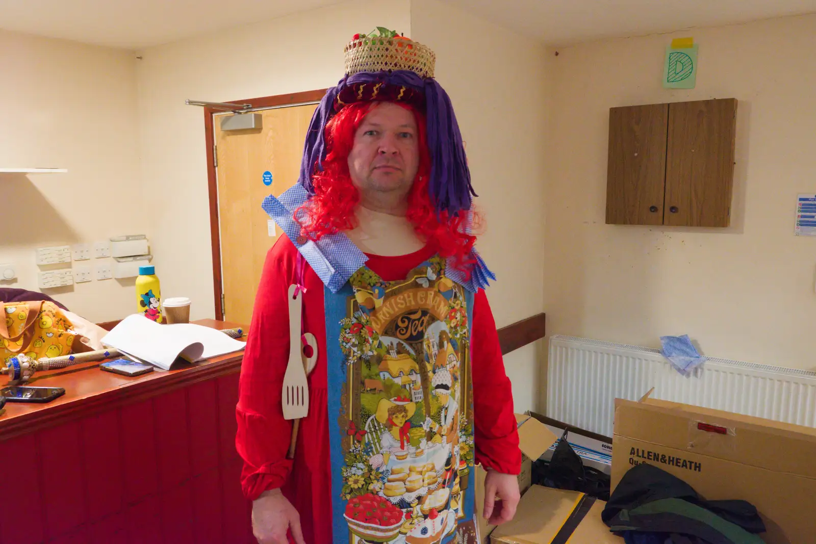 Will models one of his costumes, from Dove Players and New Year's Eve, Brome - 31st December 2025
