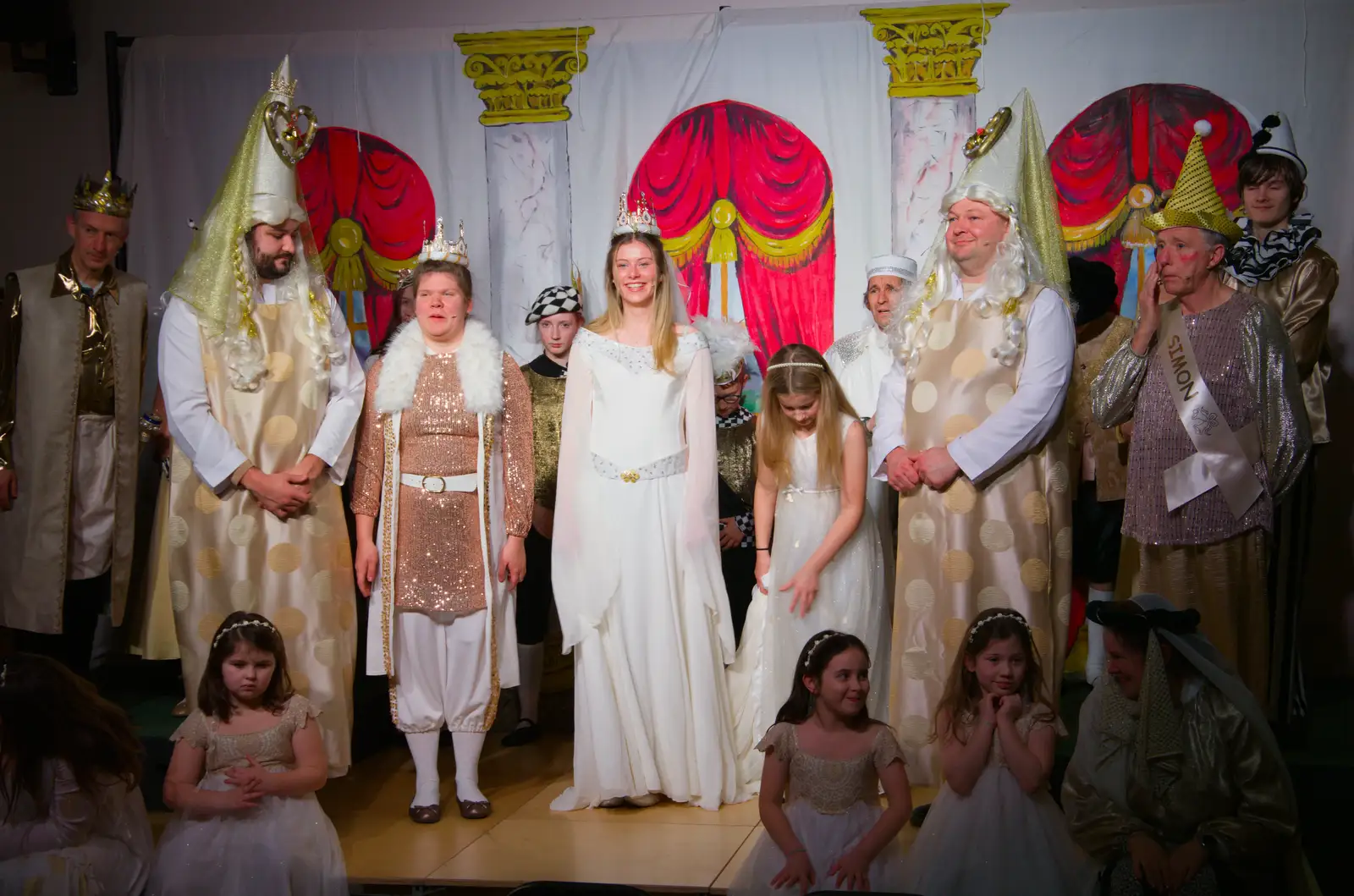 Impressive costumes for the wedding scene finale, from Dove Players and New Year's Eve, Brome - 31st December 2025