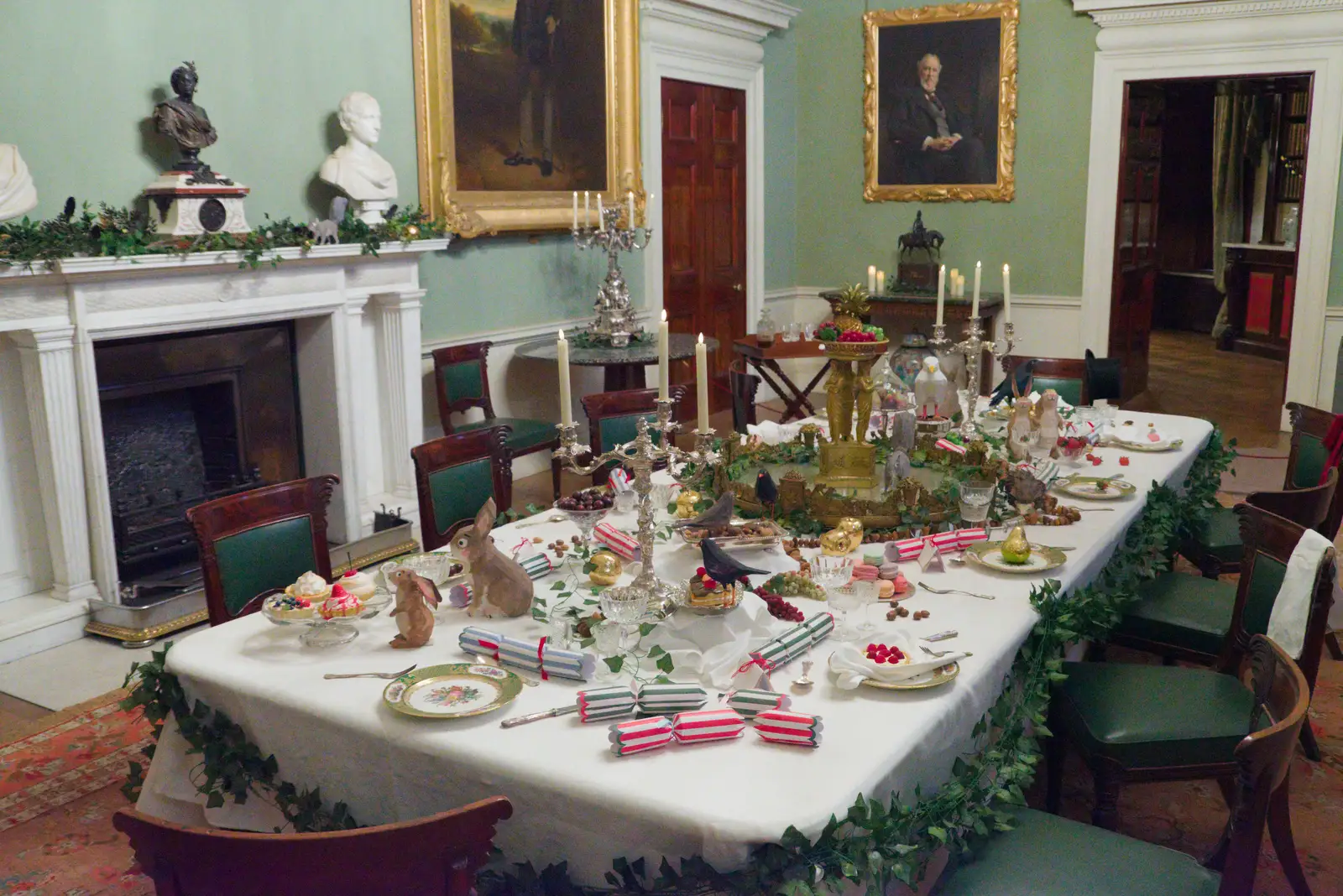 A Christmas table in Ickworth House, from Shadow the Snow Leopard at Ickworth House, Horringer - 4th January 2026