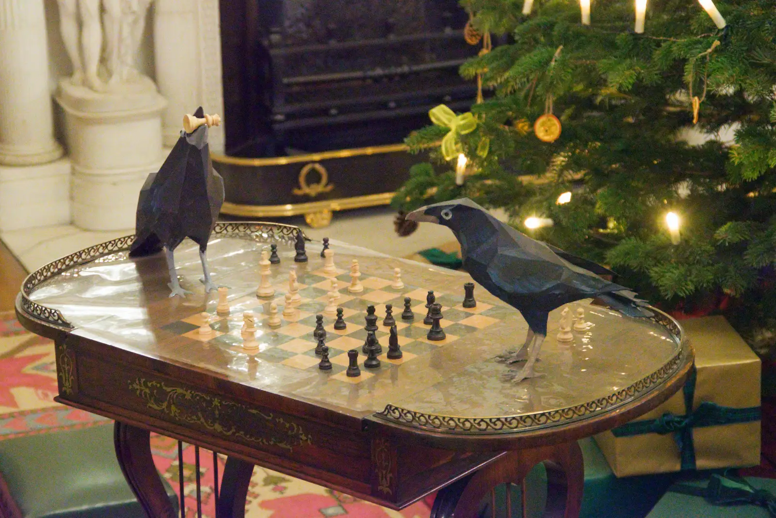 Crows play chess in the library, from Shadow the Snow Leopard at Ickworth House, Horringer - 4th January 2026