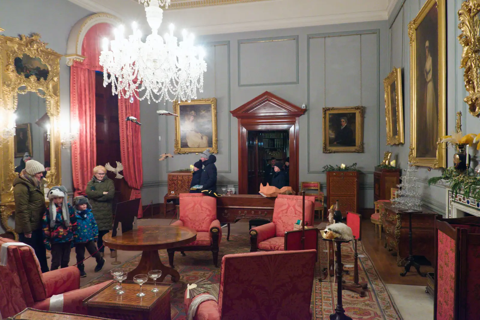 In Ickworth's drawing room, from Shadow the Snow Leopard at Ickworth House, Horringer - 4th January 2026