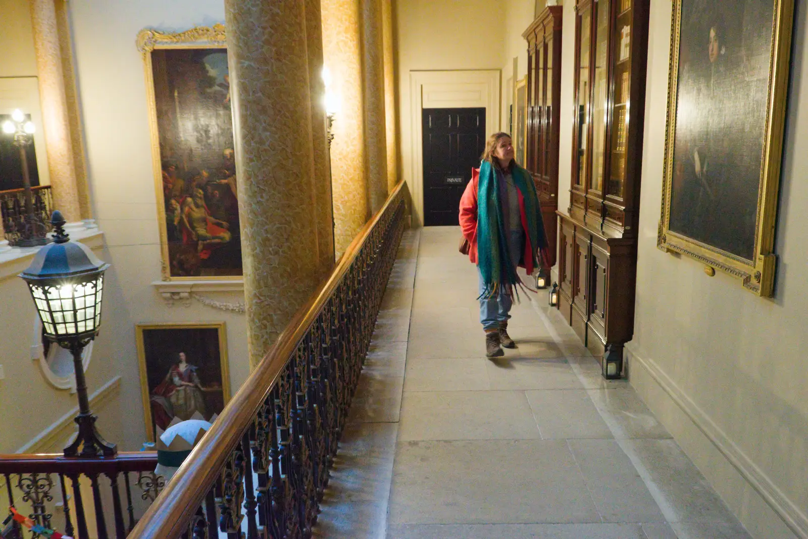 Isobel roams the upstairs balcony, from Shadow the Snow Leopard at Ickworth House, Horringer - 4th January 2026