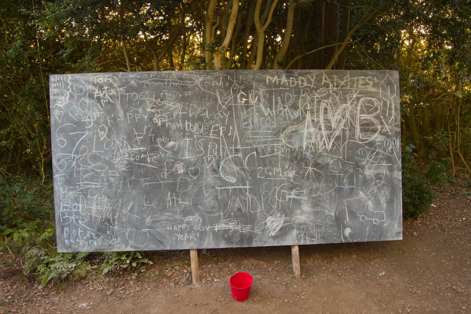 There's a blackboard full of messages, from Shadow the Snow Leopard at Ickworth House, Horringer - 4th January 2026