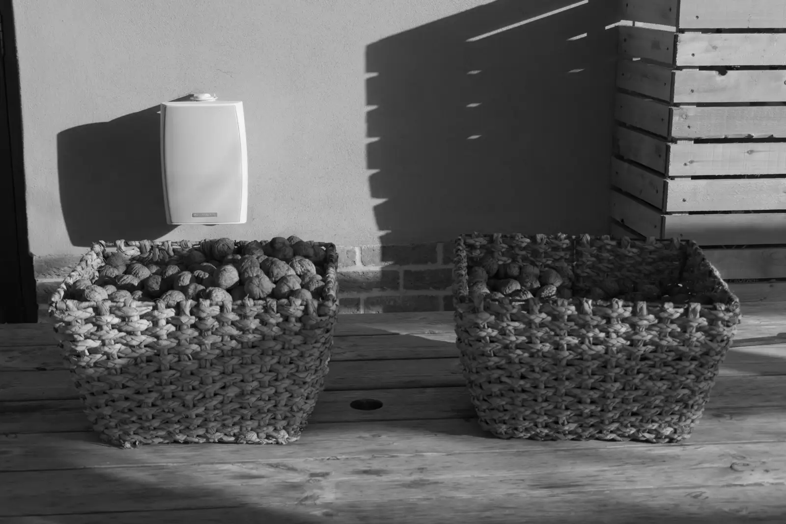 Two baskets full of walnuts, from Harry's Snow Days, Brome, Suffolk - 5th January 2026