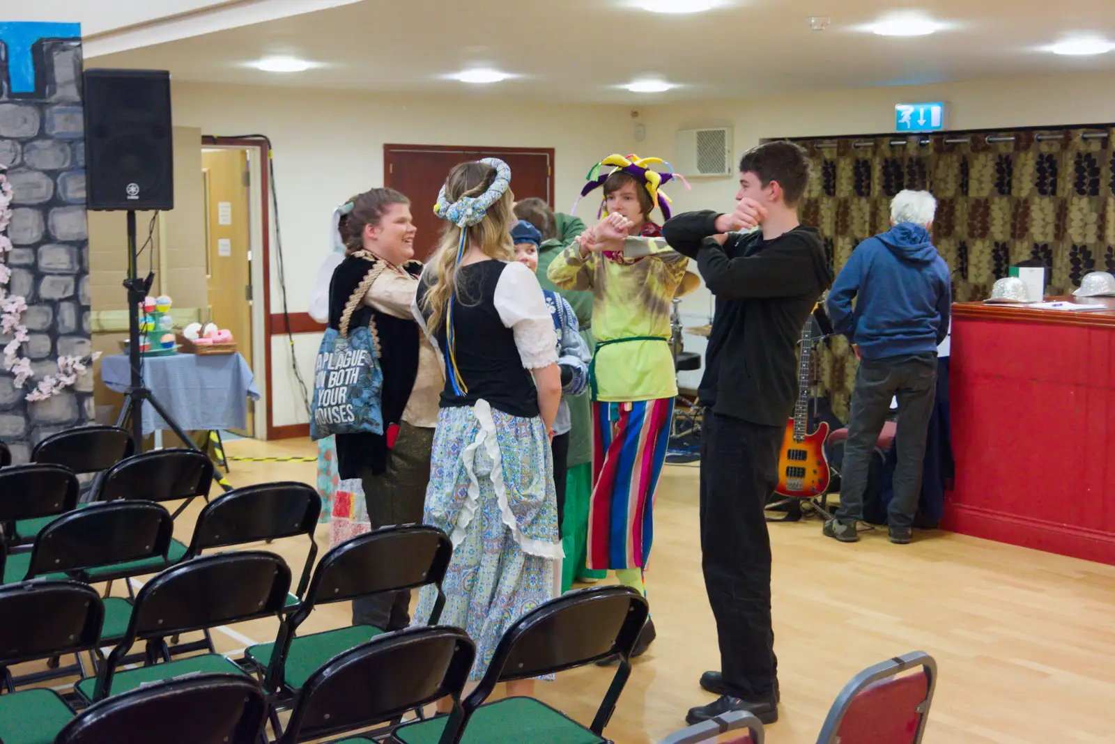 Harry and Fred do some moves, from Dove Players' Pantomime, and Lunch in the Lion, Debenham - 11th January 2026