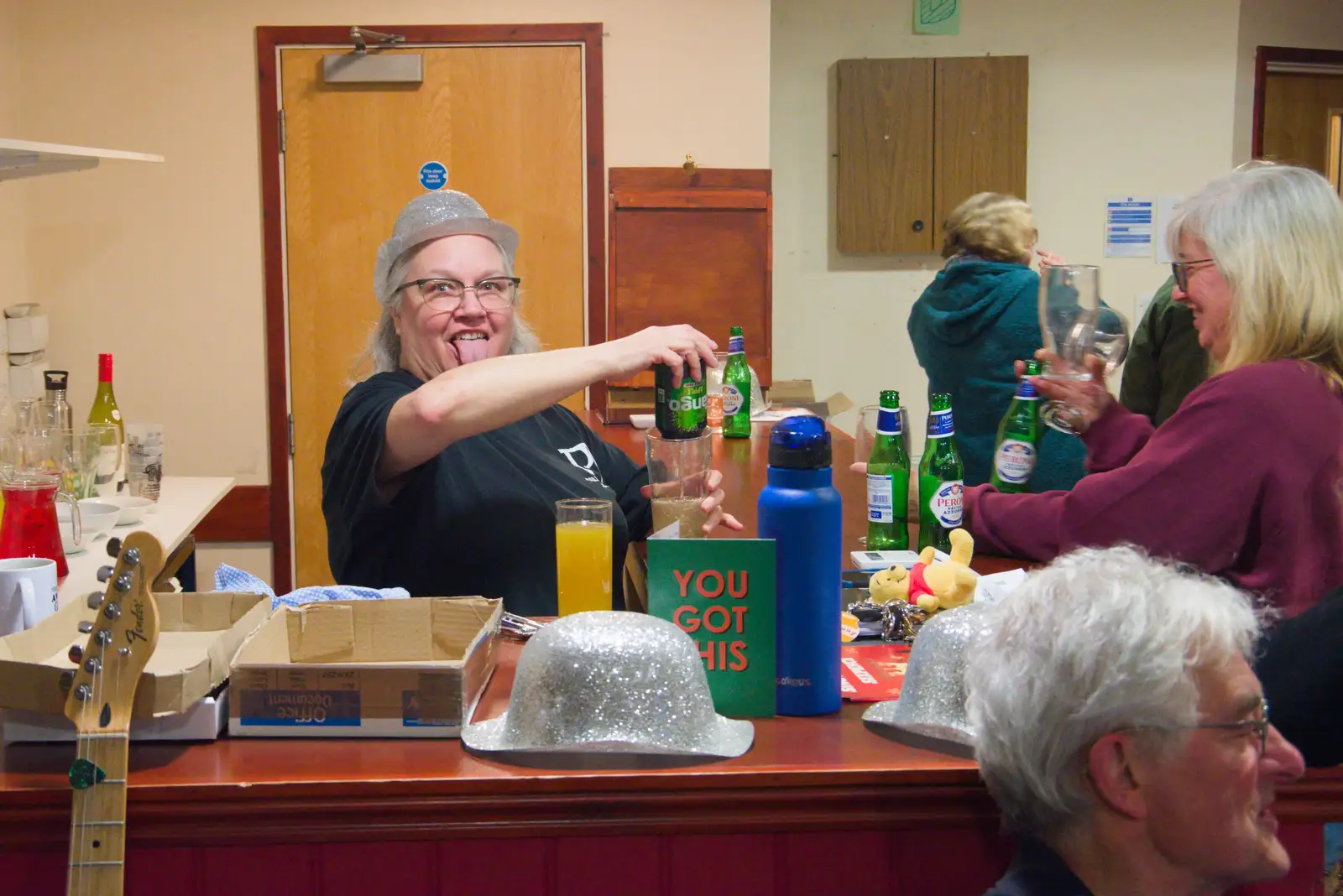 Doreens' on the bar, from Dove Players' Pantomime, and Lunch in the Lion, Debenham - 11th January 2026