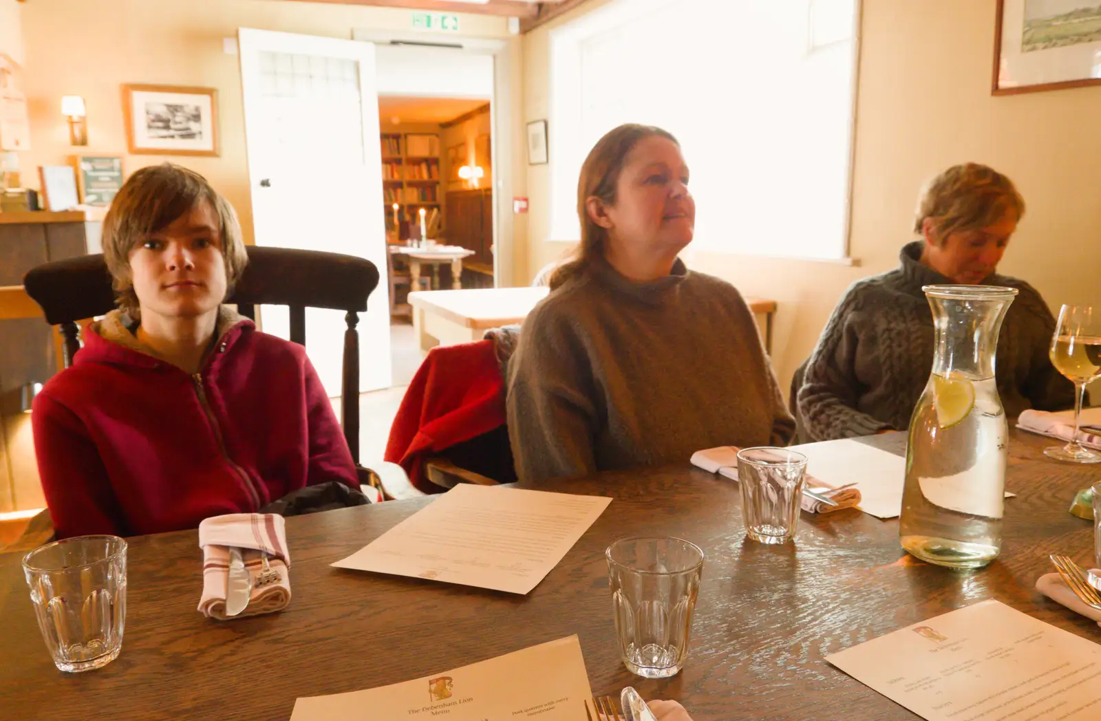 Harry looks over at lunch, from Dove Players' Pantomime, and Lunch in the Lion, Debenham - 11th January 2026