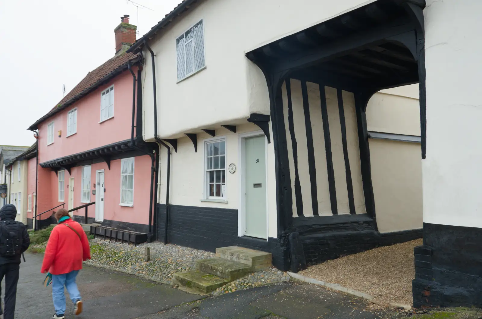 Another of Debenham's coaching arches, from Dove Players' Pantomime, and Lunch in the Lion, Debenham - 11th January 2026
