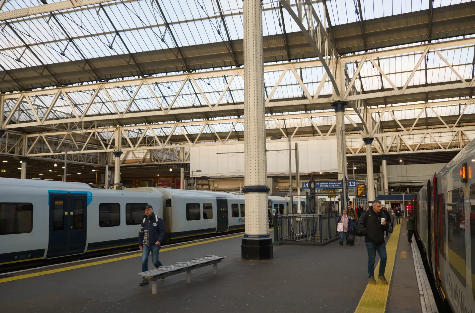 Back at Waterloo station, from New Milton and a Return to Lymington, Hampshire - 17th January 2026