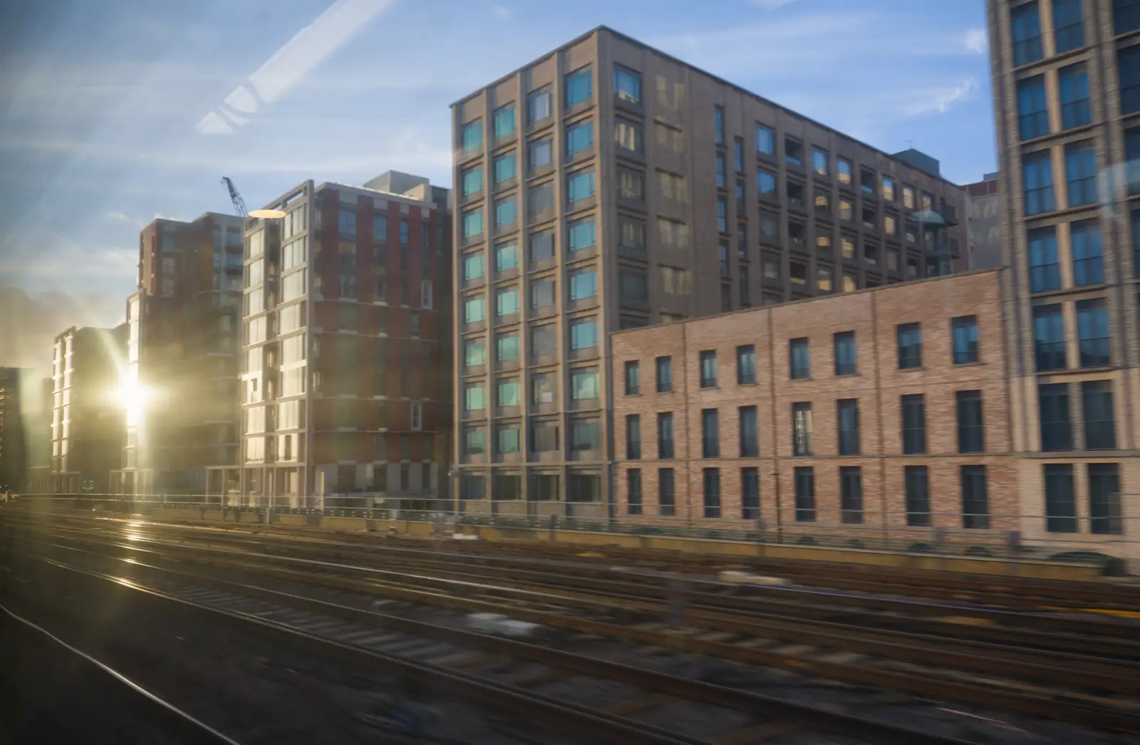 Low sun on buildings near Waterloo Station, from New Milton and a Return to Lymington, Hampshire - 17th January 2026