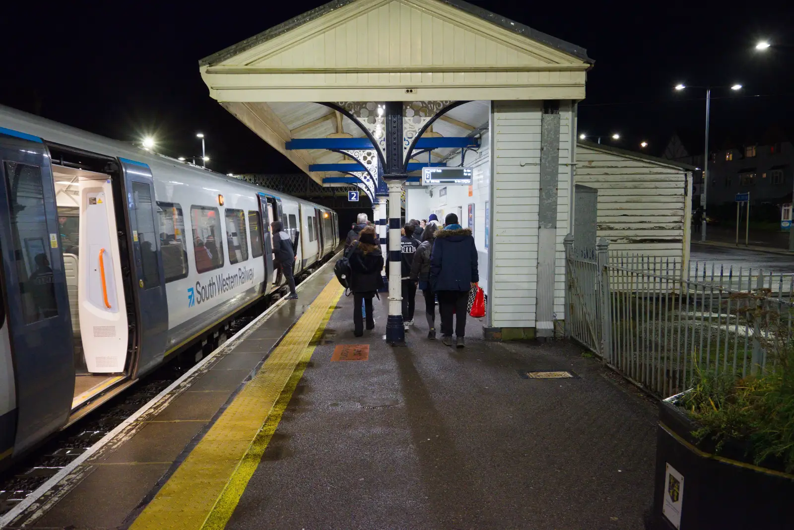 Platform 2 at New Milton Station, from New Milton and a Return to Lymington, Hampshire - 17th January 2026