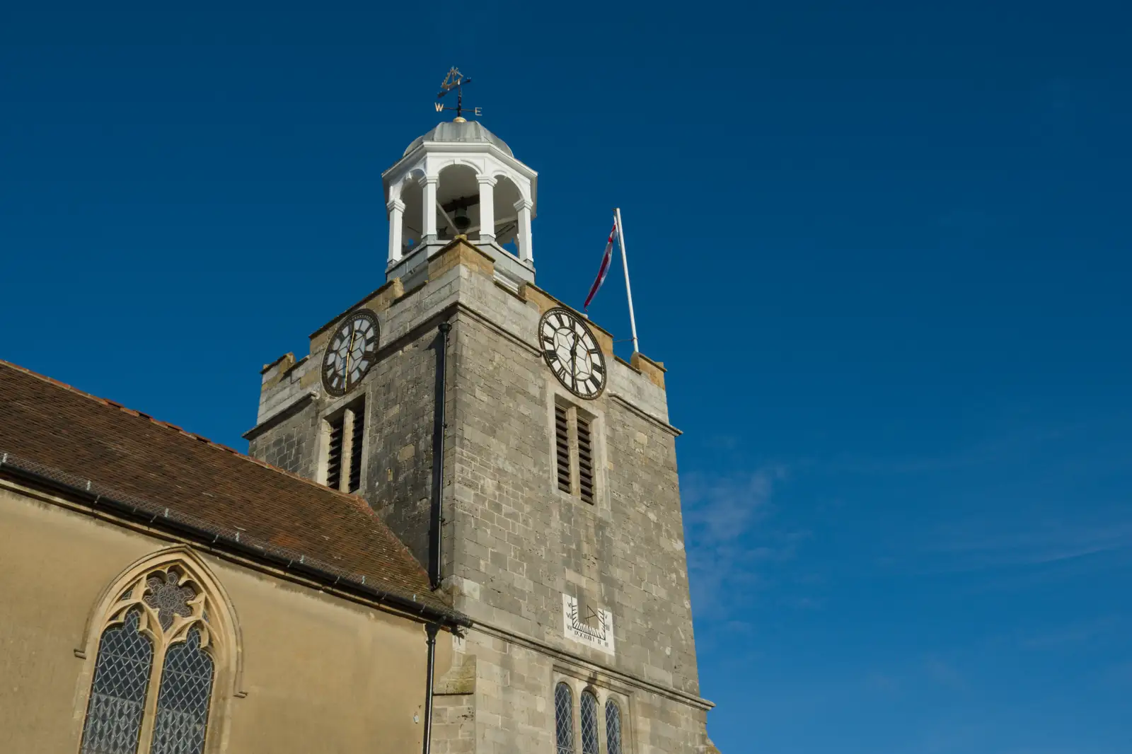 Blue sky behind St. Thomas in Lymington, from New Milton and a Return to Lymington, Hampshire - 17th January 2026