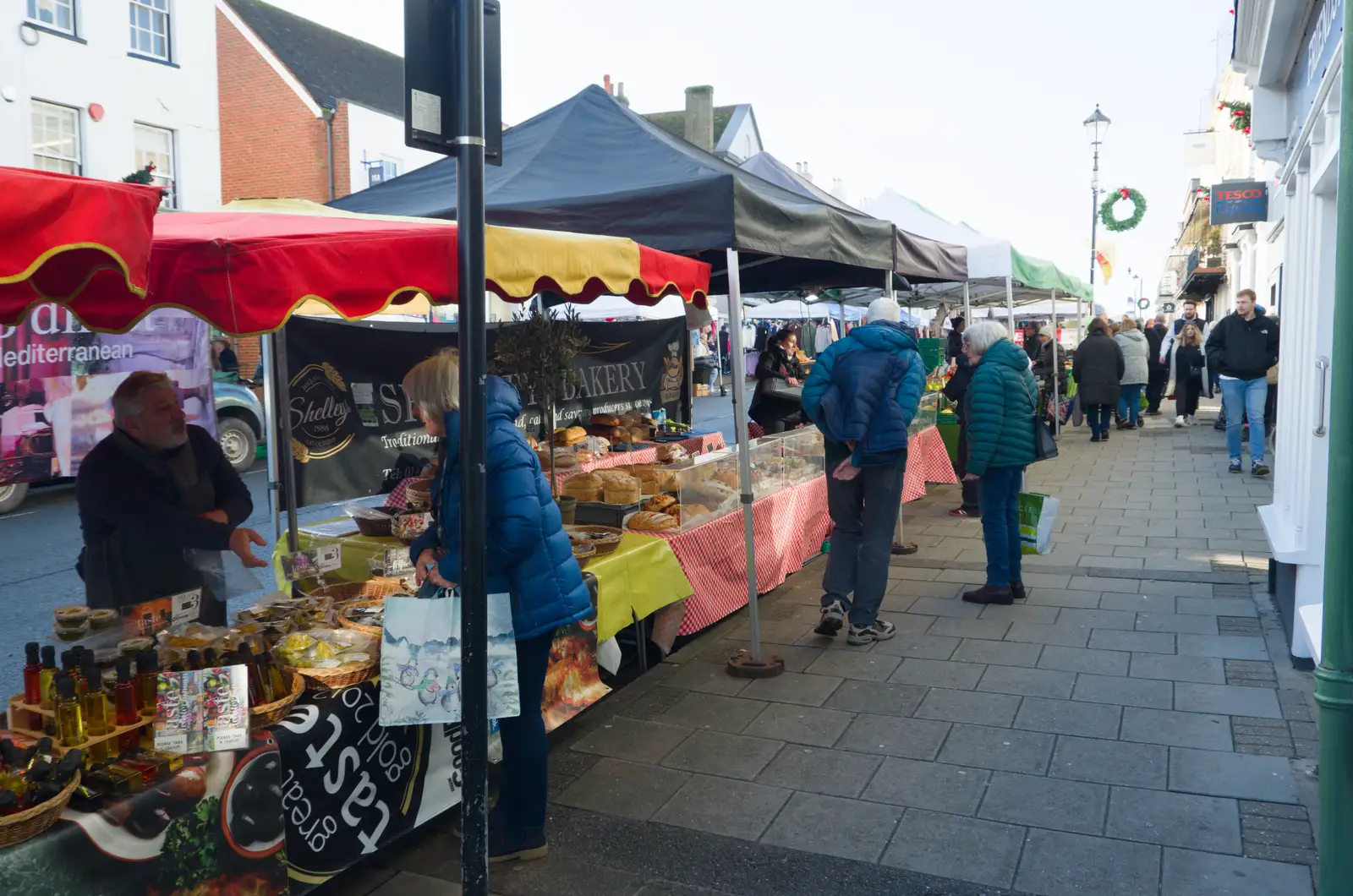 A bakery stall on Lymington Market, from New Milton and a Return to Lymington, Hampshire - 17th January 2026