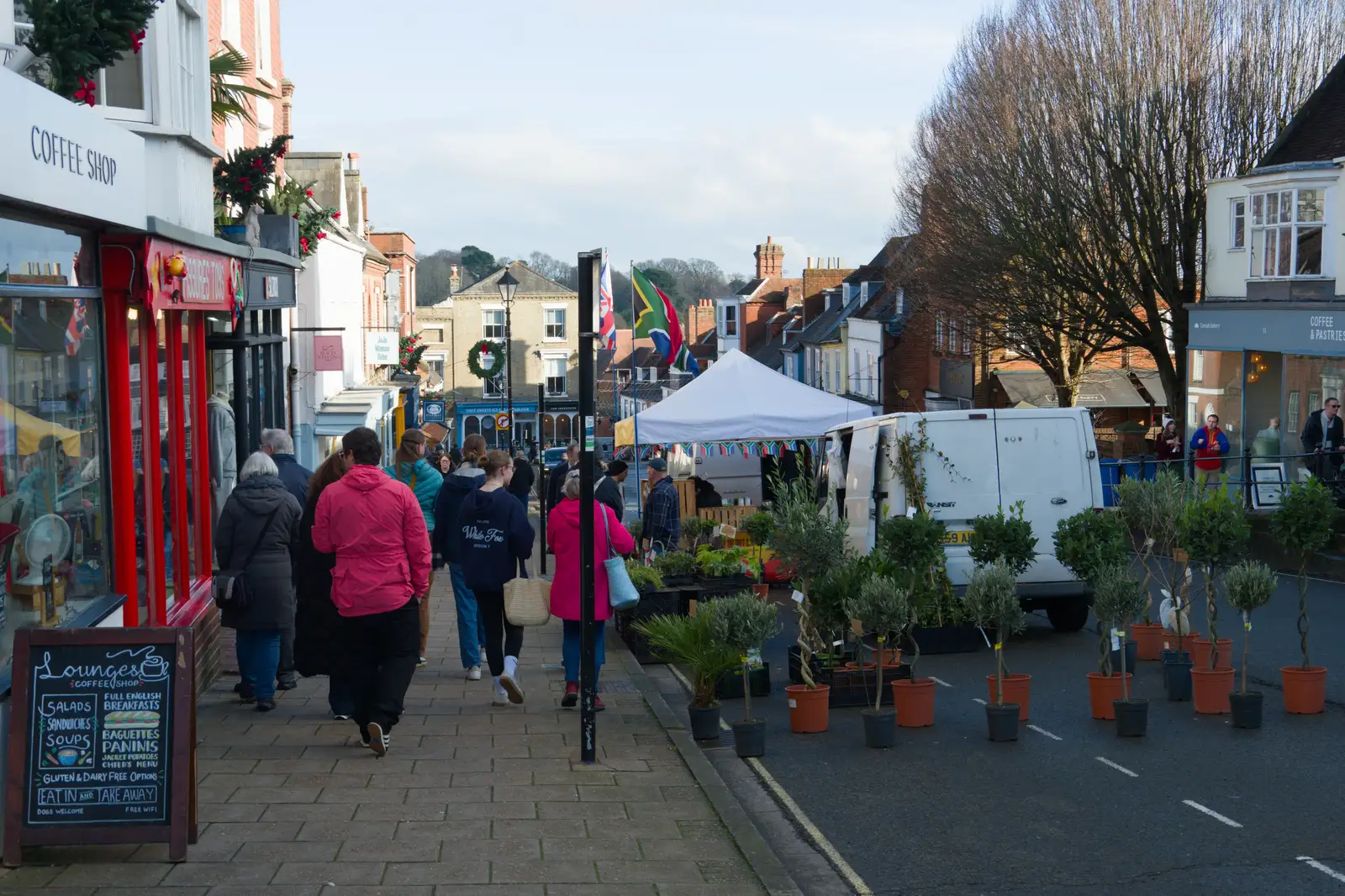 More market stalls on Lymington Saturday Market, from New Milton and a Return to Lymington, Hampshire - 17th January 2026