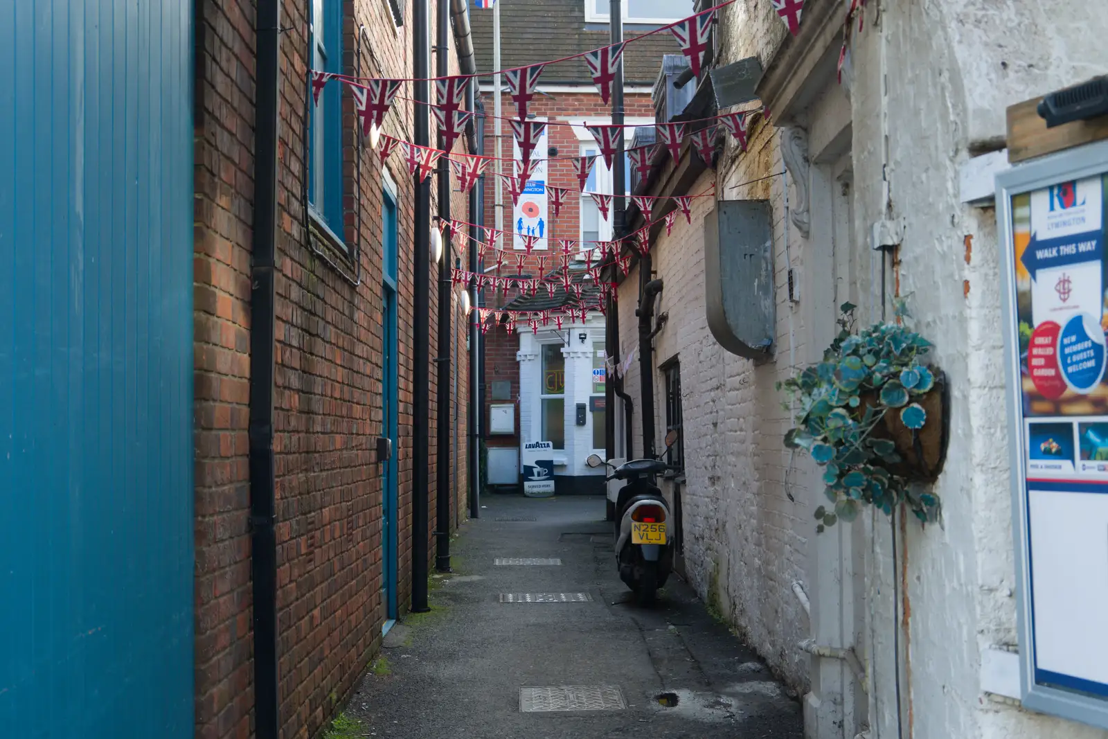 A back alley off Lymington's High Street, from New Milton and a Return to Lymington, Hampshire - 17th January 2026