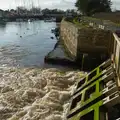 Frothing water at the sluice gate, New Milton and a Return to Lymington, Hampshire - 17th January 2026