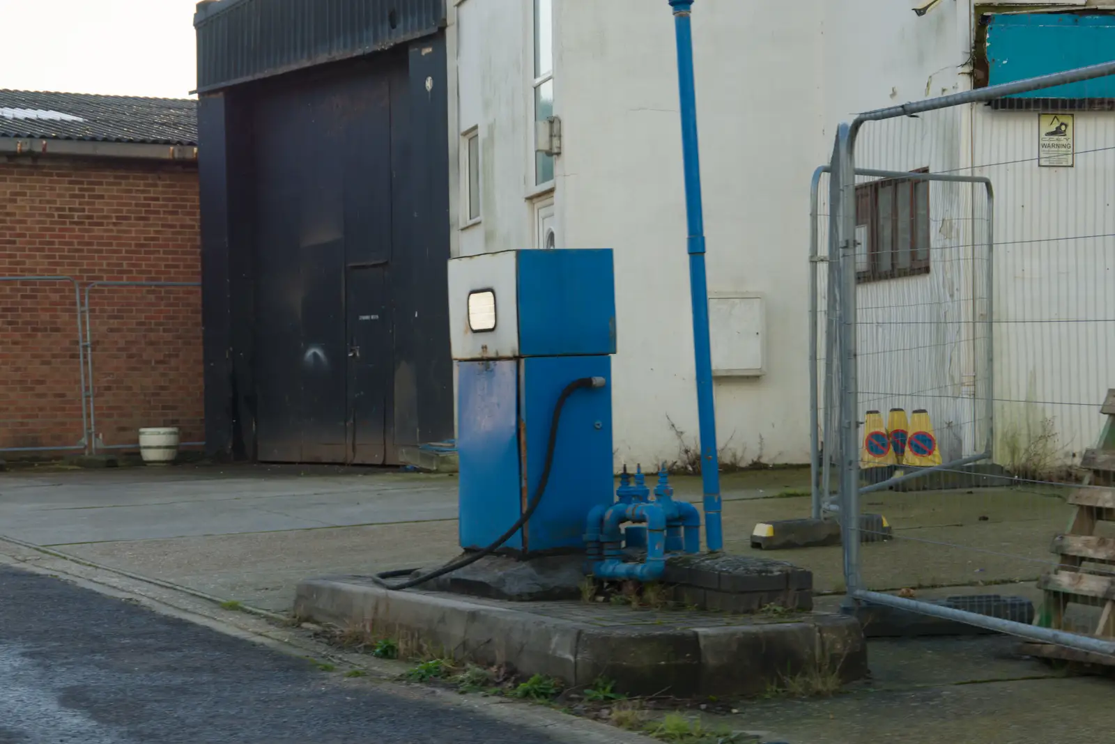 A derelict diesel pump at a derelict petrol station, from New Milton and a Return to Lymington, Hampshire - 17th January 2026