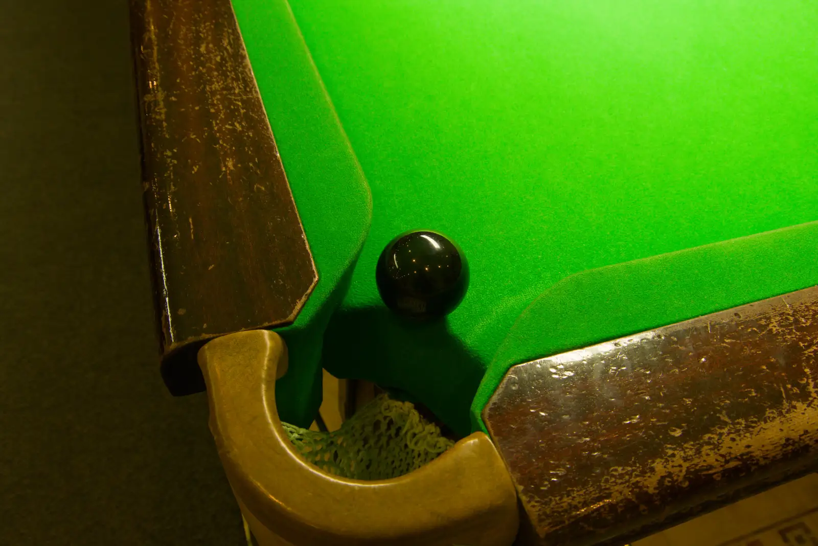 There's a black ball teetering over a pocket, from New Milton and a Return to Lymington, Hampshire - 17th January 2026