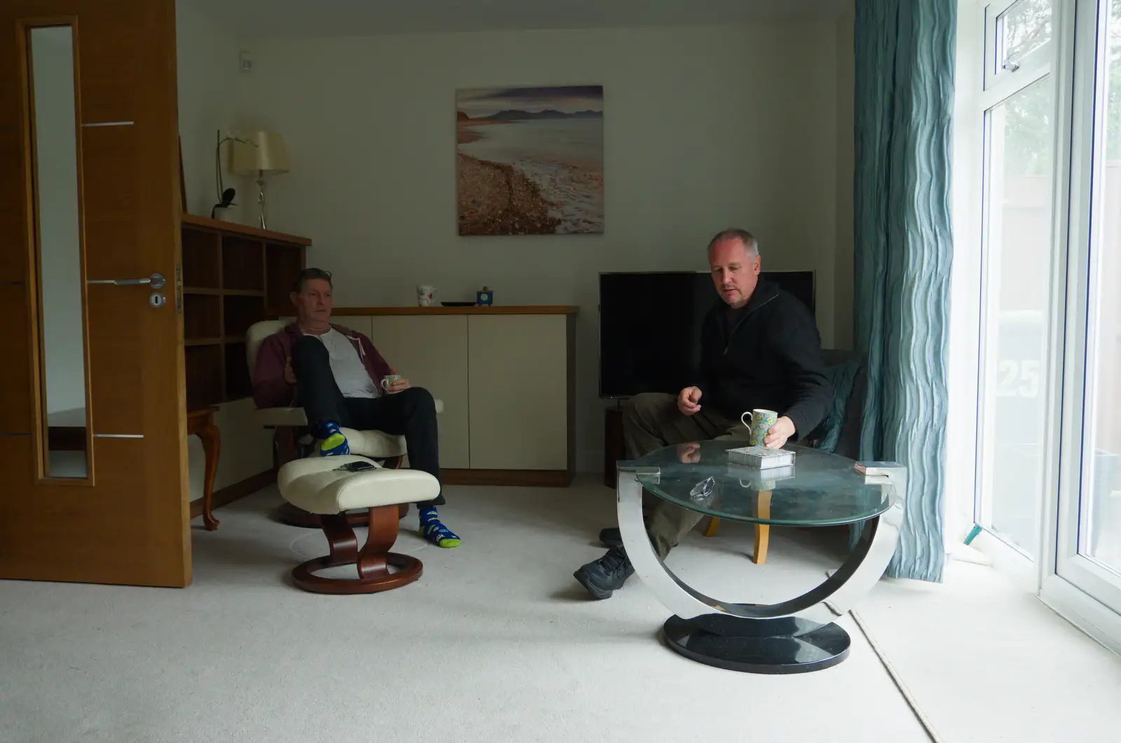 Sean and Chris in Bernice's lounge, from New Milton and a Return to Lymington, Hampshire - 17th January 2026