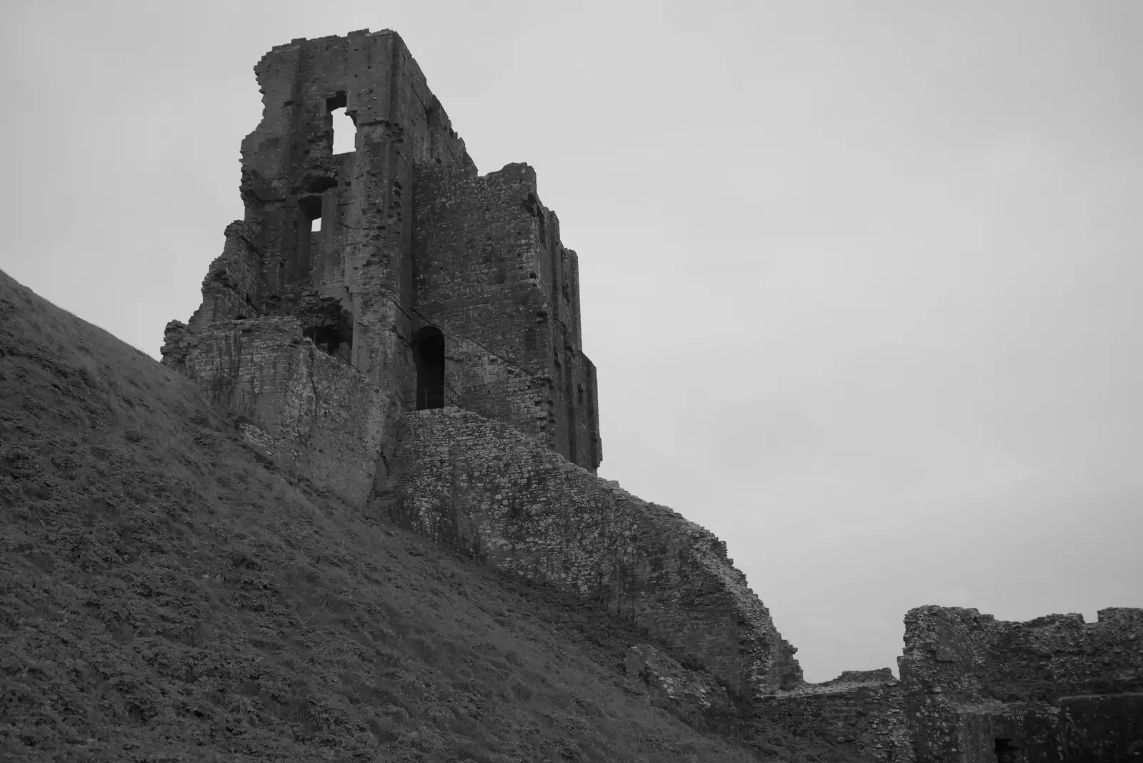 Remains of Corfe Castle's keep, from From Poole to Portland the Slow Way: a Dorset Odyssey - 18th January 2026