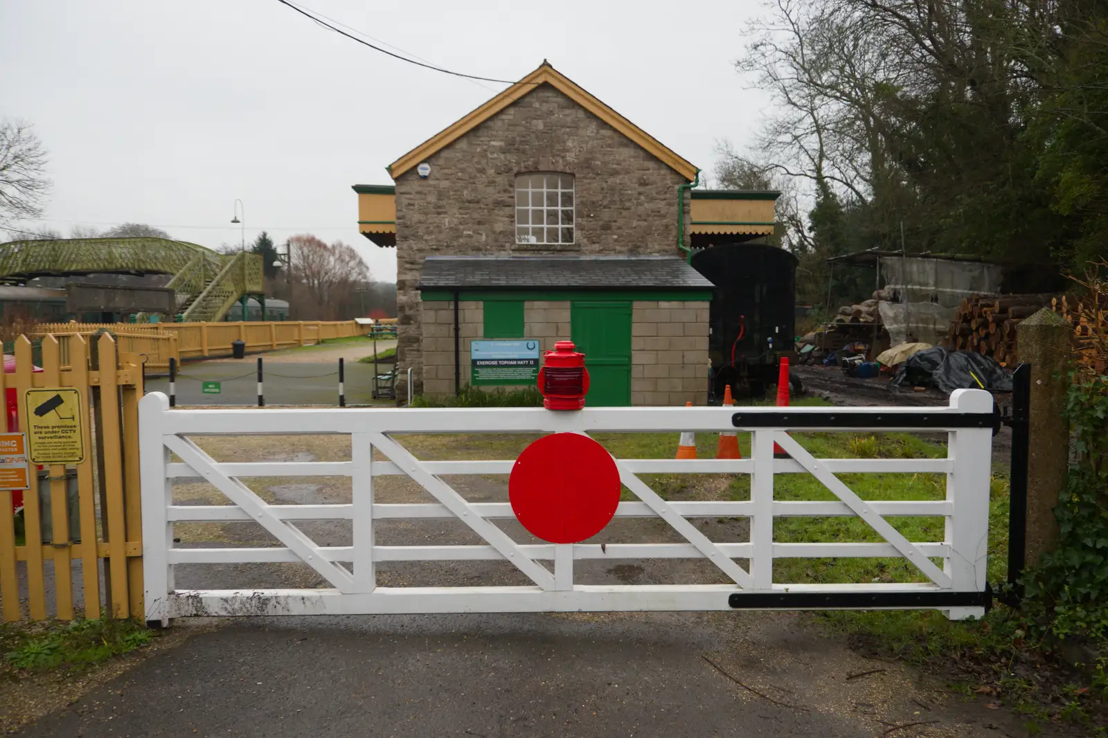 A level-crossing gate at the railway museum, from From Poole to Portland the Slow Way: a Dorset Odyssey - 18th January 2026