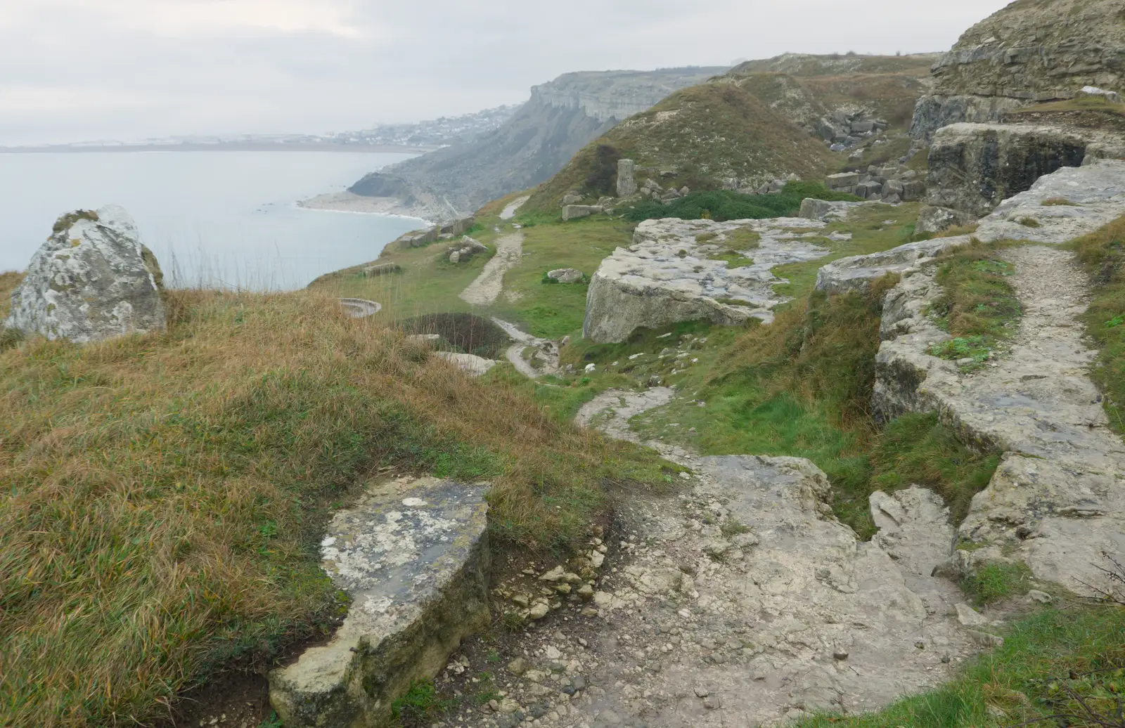 A jumble of rocks near Blacknor Fort, from From Poole to Portland the Slow Way: a Dorset Odyssey - 18th January 2026