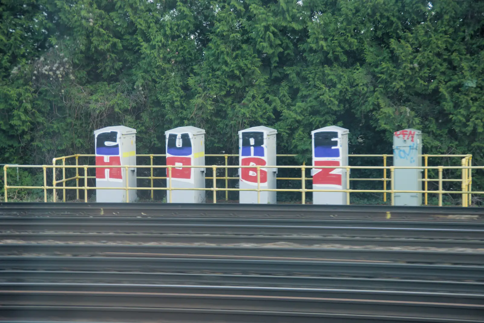 Striking tags on lineside signalling boxes, from From Poole to Portland the Slow Way: a Dorset Odyssey - 18th January 2026