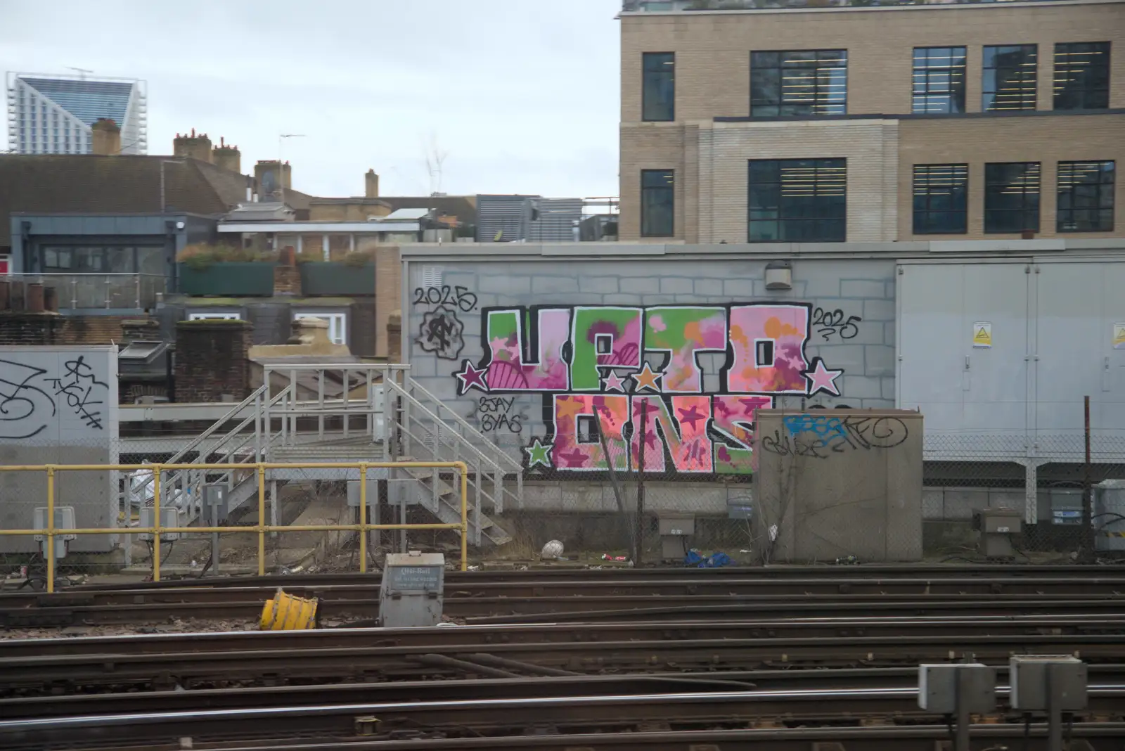 Colourful graffiti on a wall, from From Poole to Portland the Slow Way: a Dorset Odyssey - 18th January 2026