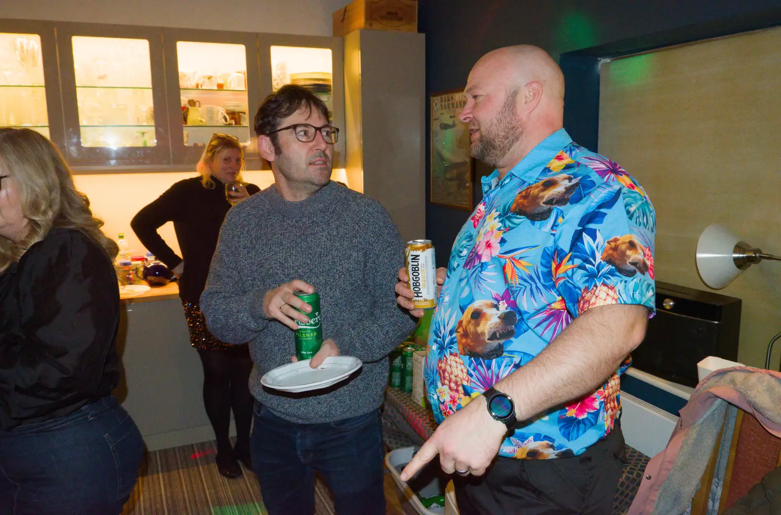 Will has gone full Hawai'ian shirt, from Dove Players' Wrap Party, Braisworth, Suffolk - 23rd JAnuary 2026