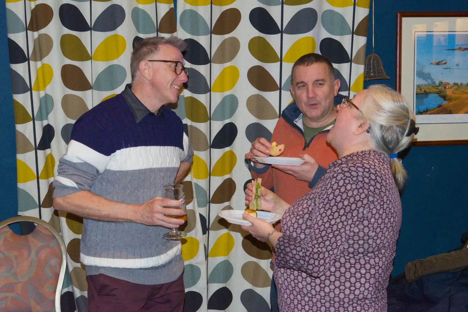 Keith, Clive and Doreen, from Dove Players' Wrap Party, Braisworth, Suffolk - 23rd JAnuary 2026