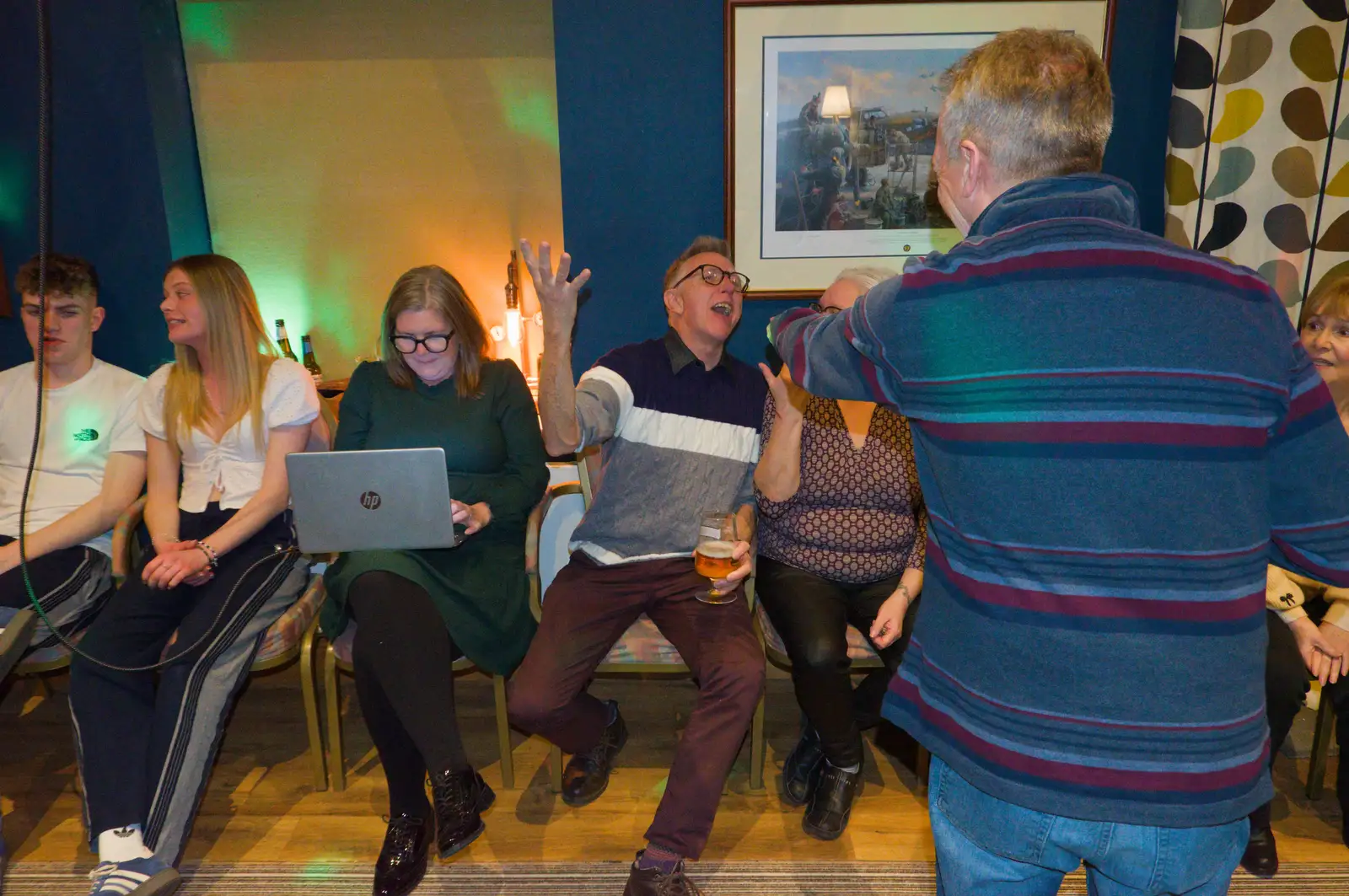 Keith has a bit of a sing, from Dove Players' Wrap Party, Braisworth, Suffolk - 23rd JAnuary 2026