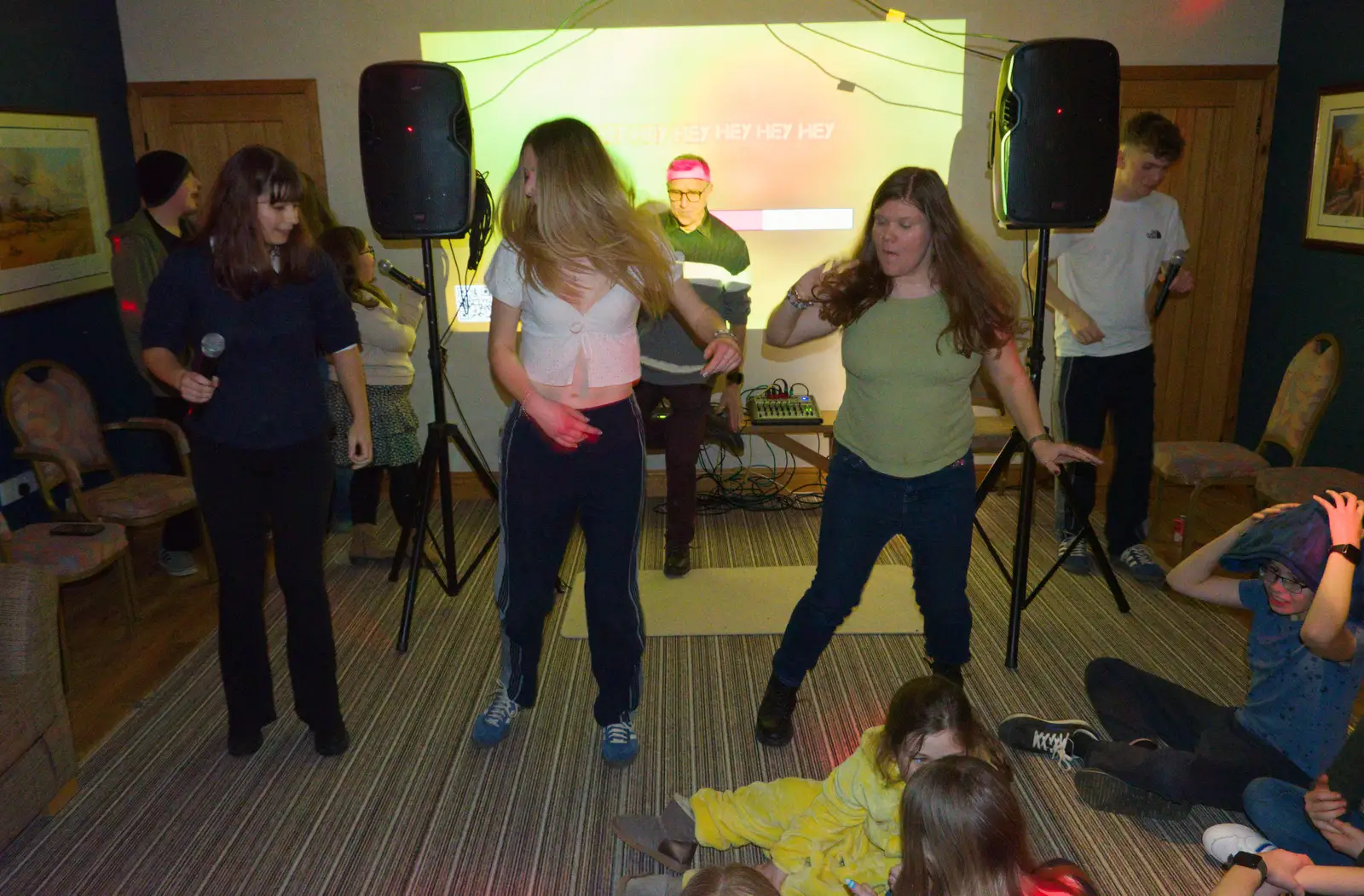 There's a big hair moment, from Dove Players' Wrap Party, Braisworth, Suffolk - 23rd JAnuary 2026