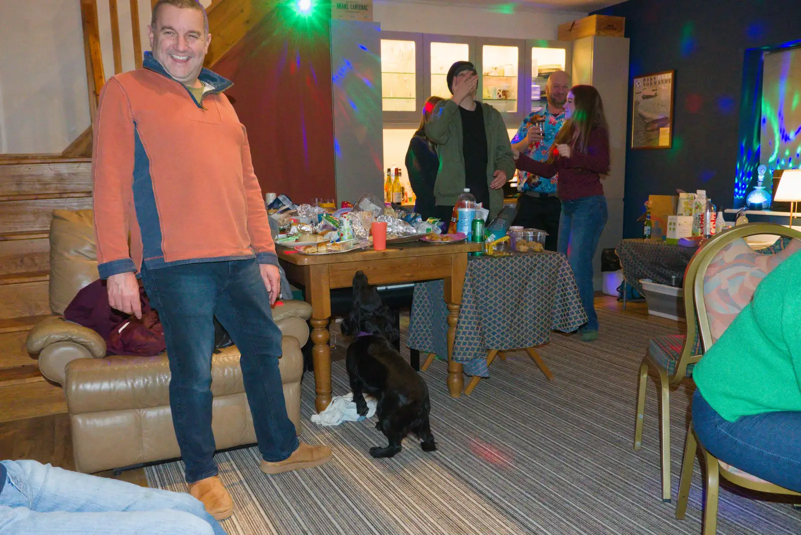 Clive looks on as Peppa sniffs for food, from Dove Players' Wrap Party, Braisworth, Suffolk - 23rd JAnuary 2026