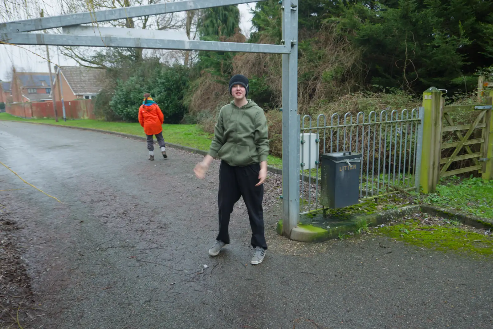 Fred's just had a go at a pull up, from Another Walk to the Crossways, Scole, Norfolk - 25th January 2026