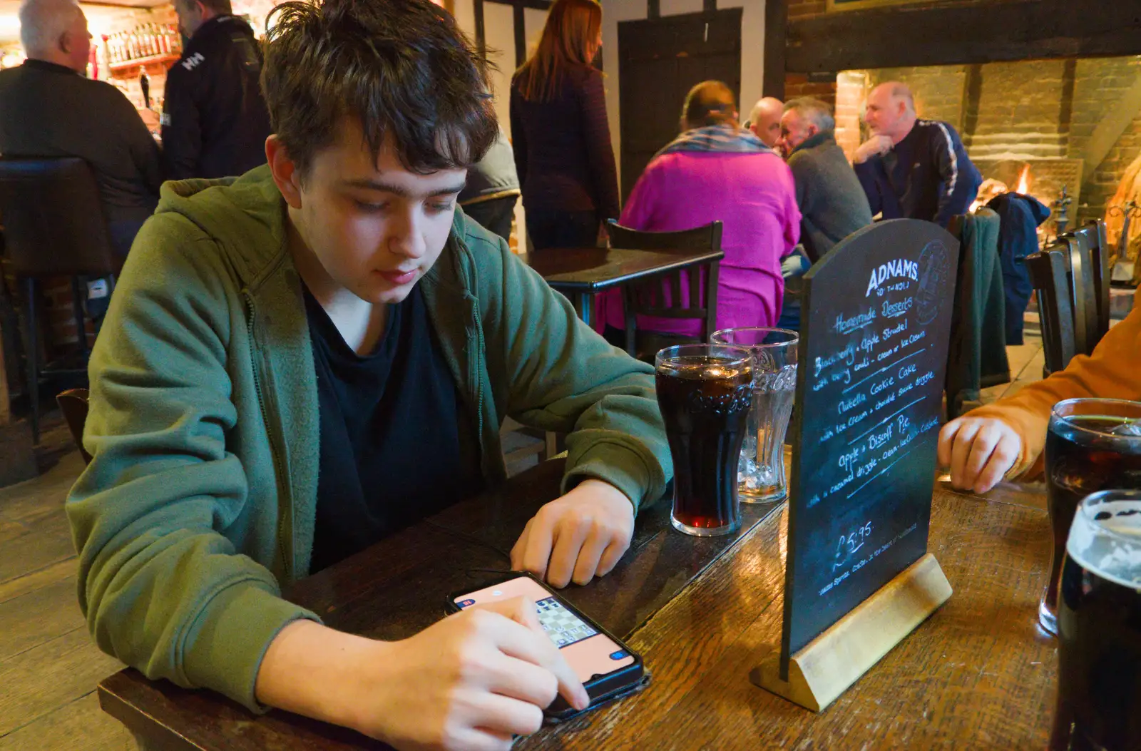 We have a quick game of chess, from Another Walk to the Crossways, Scole, Norfolk - 25th January 2026