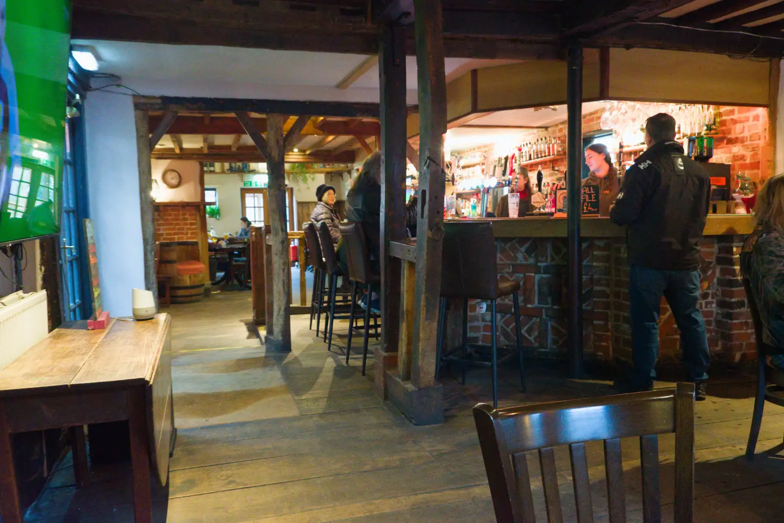 The bar of the Scole Crossways, from Another Walk to the Crossways, Scole, Norfolk - 25th January 2026