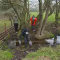 We jump the creek near Scole Pantation, Another Walk to the Crossways, Scole, Norfolk - 25th January 2026